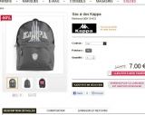 Sac à dos Kappa à 7 euros, Adidas  à 12 ,  Lotto à 12.5 .. dans les soldes sur la halle aux chaussures