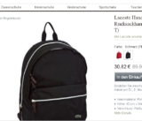 Sac à dos Lacoste à 31 euros (65 sur le site officiel )