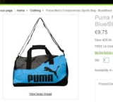 Sac de sport puma à 8.29 euros port inclu