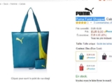 Sac shopping puma avec porte monnaie à 9 euros
