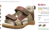 Super affaire: Sandales Cuir Kickers Platino pour garçons à  20€