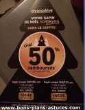 Sapin de noel avec sac avec 50 pourcent de crédit olé chez Chronodrive