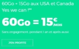 15€ le Forfait Mobile Sfr Red 60go – 15go à l&rsquo;etranger
