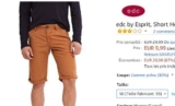 Mode : Bermuda Esprit pour hommes à moins de 10€