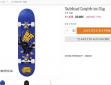 Skateboard pas chers : 11.42 euros port inclus