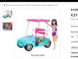 barbie : poupée skipper avec voiture de golf à moins de 20 euros contre entre 25 et 40 ailleurs