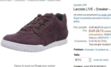 Mega affaire : Chaussures Cuir Lacoste Live pour femmes à 29.7€ (faire vite)