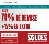 Soldes MYPROTEIN .. jusqu&rsquo;à 70% de réduction sur des complements alimentaires et vétements