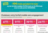 Forfaits mobiles Sosh à prix réduits: 9.99 euros le forfait illimité + 3go d’internet