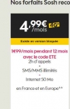 1.99€ le forfait bloquée sosh 2h/ sms mms illimités / 50mo