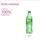 Gratuit : 1 bouteille de Sprite 100% remboursée