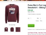 Sweat Puma pas chers à 16.45 euros port inclus
