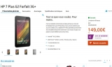 Tablette hp 7 plus G2 3G à 119 euros avec 200mo d&rsquo;internet par mois inclus en France et etranger