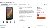 Tablette hp 7 plus G2 3G à 119 euros avec 200mo d&rsquo;internet par mois inclus en France et etranger
