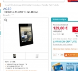 Tablette Acer quad core 7.9 pouces à 122.55 euros port inclus