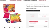 Jeu de société pour filles pas cher : Tactic détecteur de secrets à 5.8 euros port inclus