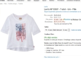 Tee shirt levi&rsquo;s pour filles à 7.39 euros