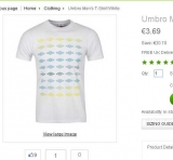 3.14 euros le tee shirt Umbro (taille S, M, L) livraison incluse