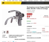 Tire bouchon Peugeot à levier à moins de 60 euros