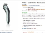 Tondeuse à cheveux philips à moins de 20 euros