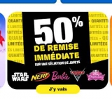 Bonne affaire Jouets Chez Toy R US avec 50% de réduction et livraison gratuite des 30€