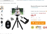 Pas cher: trepied avec telecommande bluetooth pour smartphone à 5 euros 10 port inclus
