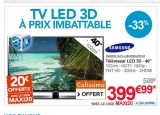 Tv 3d 40 pouces samsung à moins de 400 euros