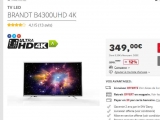 Bon plan TV 4K 43 pouces Brandt connectée à moins de 350€
