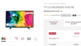 Bon plan tv : 399€ une tv LG 43 pouces 4K