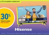 Tv pas chères ! 30% en ticket leclerc le 24 novembre Tv HISENSE