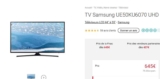 Tv 4k samsung 50 pouces à 645€ avec en prime une gopro et 60€ sur carte adherent fnac (+ 300€ si abonnement à canalplus)