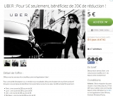 Réduction Uber : 5 euros le bon d’achat de 20 euros