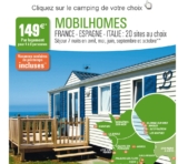 Bon plan vacances : 149 euros avec auchan des mobil homes en avril , mai , juin ,septembre