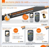 Vente flash orange :  Nokia c3 qui revient à 39 euros, Nokia C1 à 24 euros sans engagement