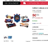 Jouet pas cher: 2 voitures hotwheels + chrono à 5 euros port inclus