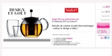 25 euros le bon de 50 valable sur le site BODUM