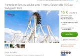 Entrées Parc Walygator à prix réduits avec un repas inclu :  15 euros pour enfants, 19.9 pour adulte