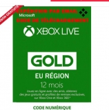 Abonnement XBOX LIVE GOLD 12 mois pas cher à 41.99€ au lieu de 59.99€ !